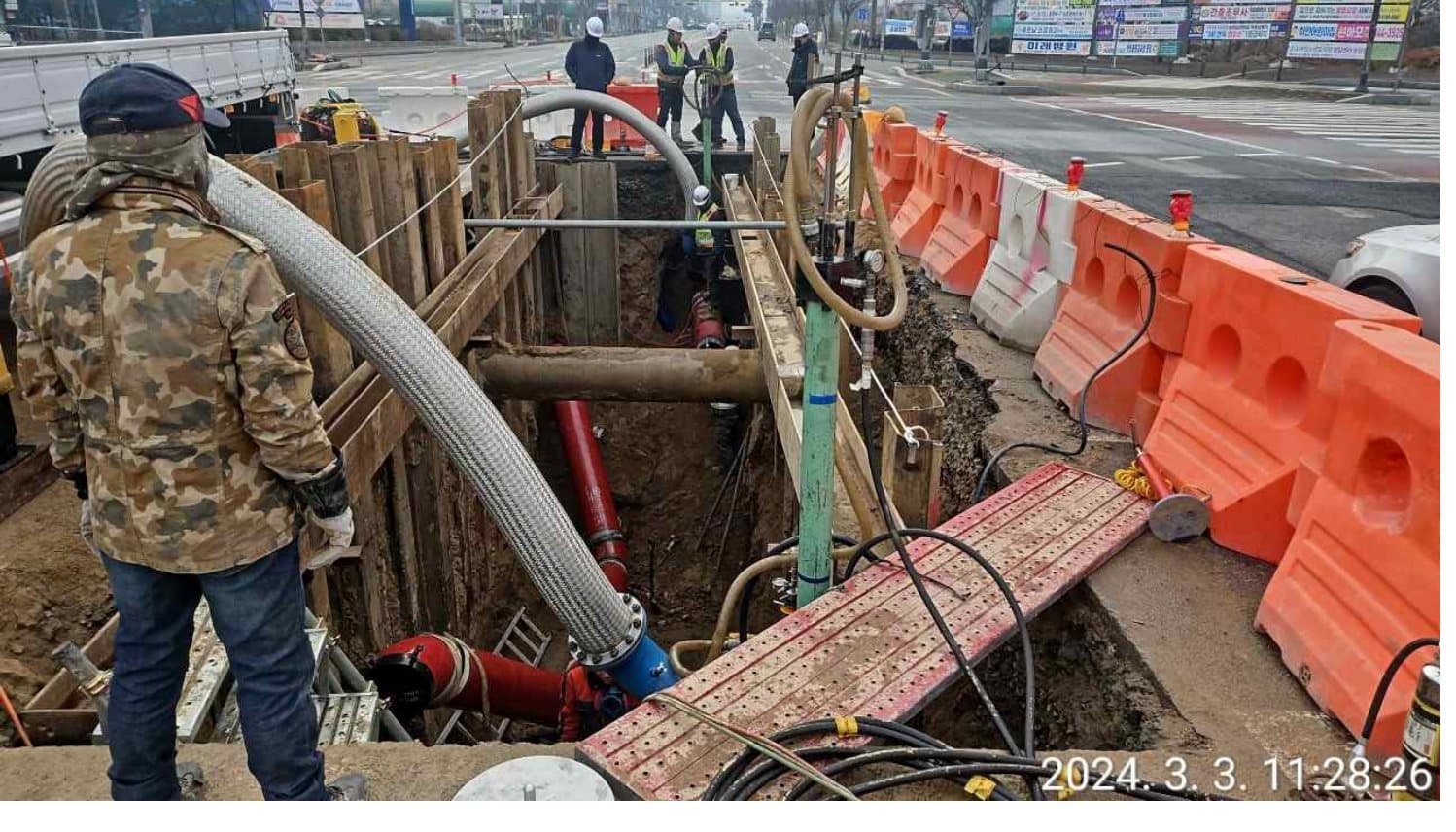 충북도시가스 (한국가스공사 라인) — 중압차단 400A × 2개소 + 바이패스 200A × 1식